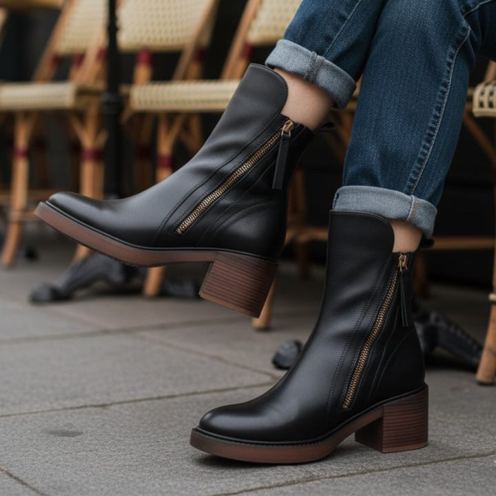 Anna | Elegant leather boots with a comfy heel