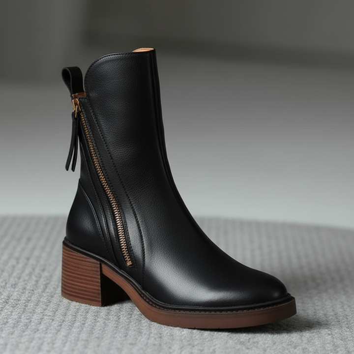 Anna | Elegant leather boots with a comfy heel