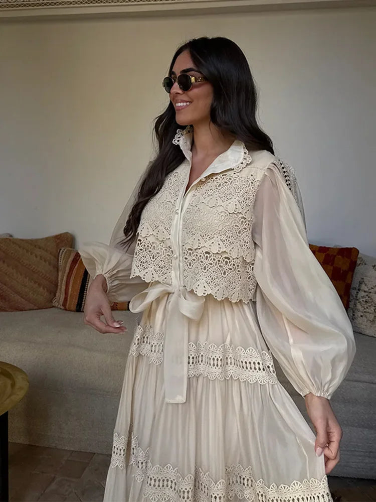 Lyna™ | Embroidery Maxi Dress