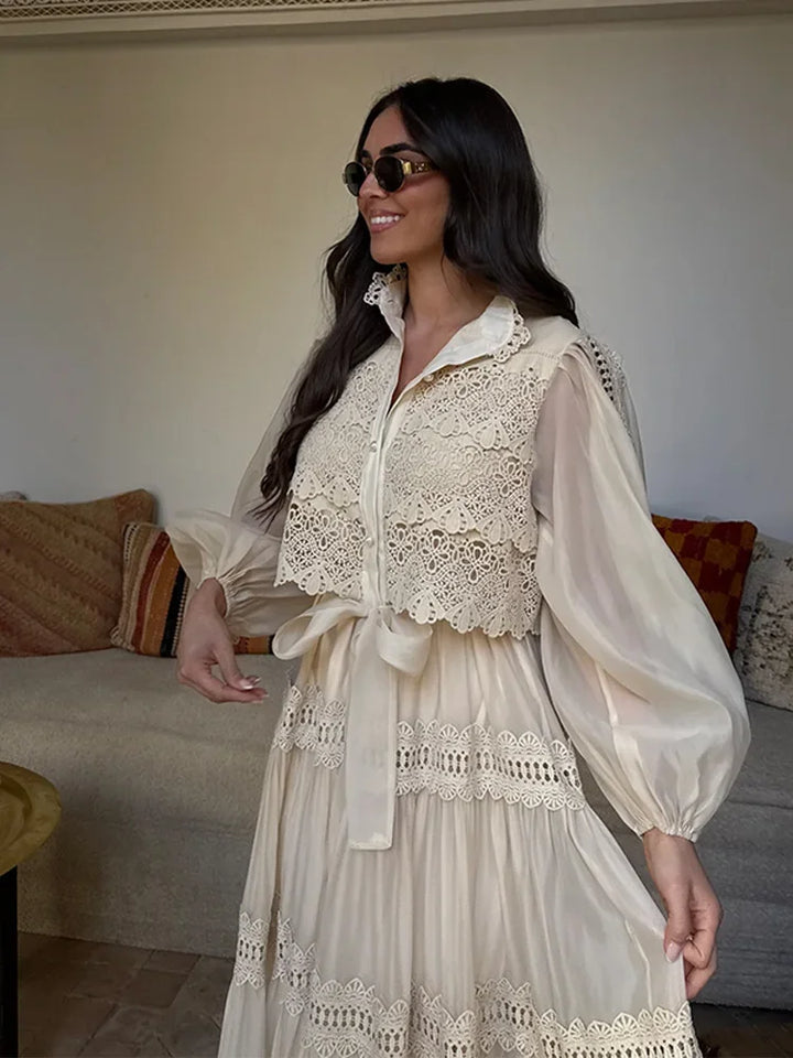 Lyna™ | Embroidery Maxi Dress