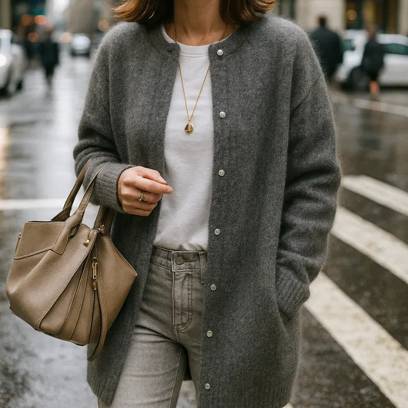 Juliette™ - Long cardigan in soft wool