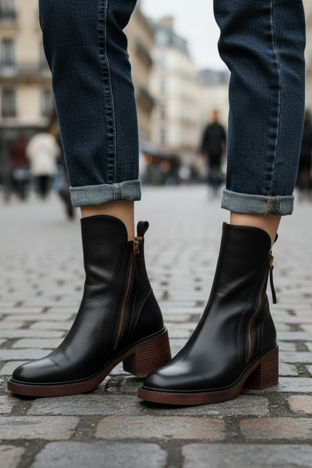 Anna | Elegant leather boots with a comfy heel
