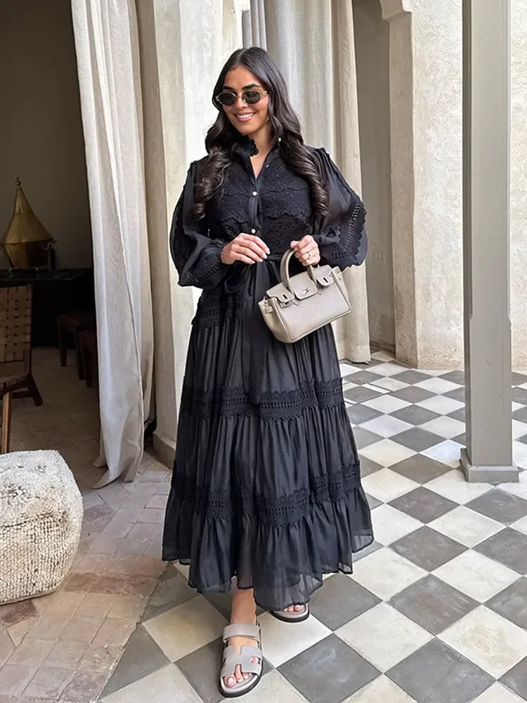 Lyna™ | Embroidery Maxi Dress