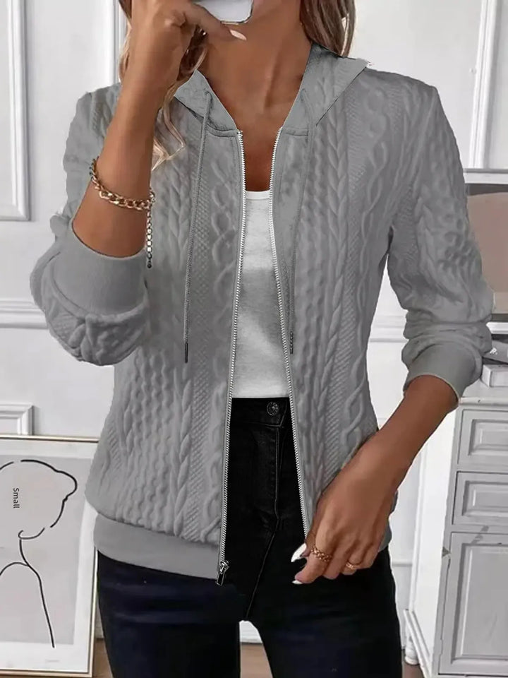 Elvarine | Cable Knit Zip-Up