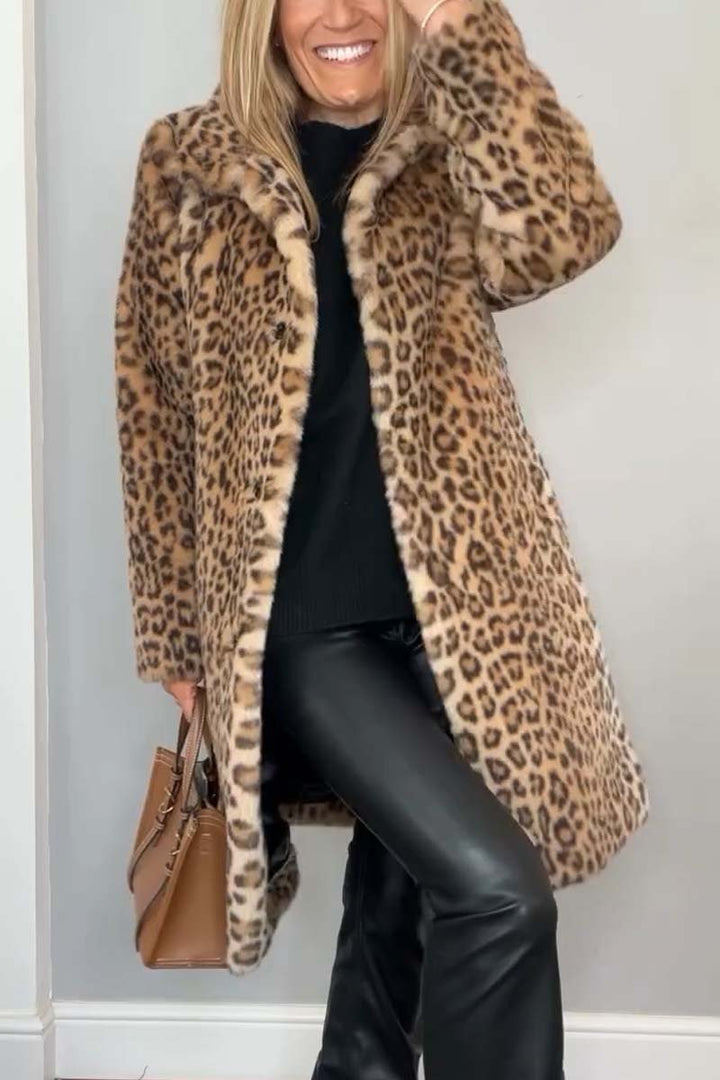 Lizzie – Leopard Print Long Coat